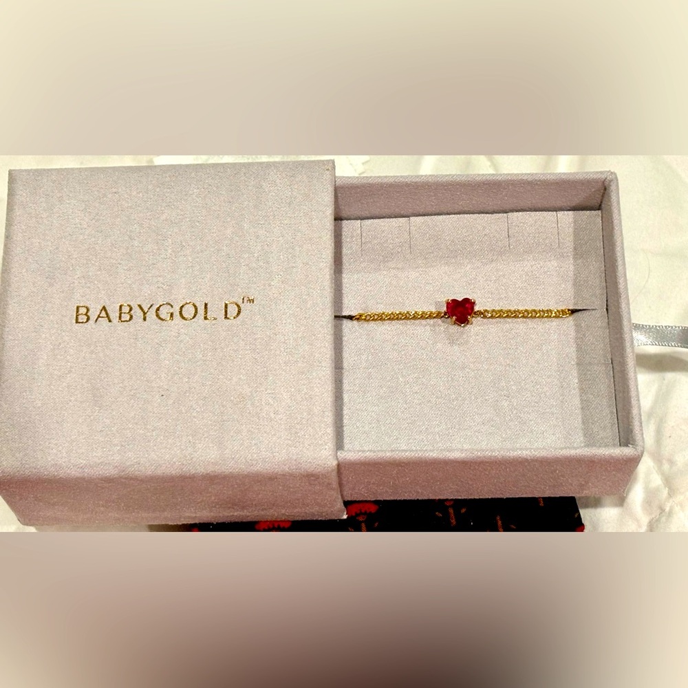 Ruby Heart Cuban Link Bracelet